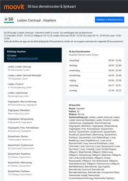 50 Bus Dienstrooster & Lijnroutekaart