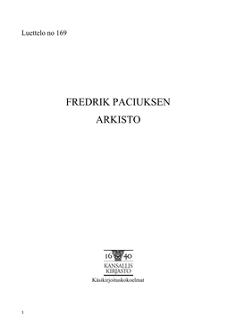 Fredrik Paciuksen Arkisto