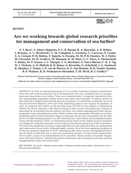 Are We Working Towards Global Research Priorities for Management and Conservation of Sea Turtles?