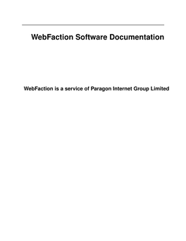 Webfaction Software Documentation