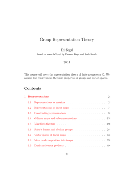 Group Representation Theory