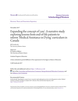 A Narrative Study Exploring Lessons from End-Of-Life Patients to Inform