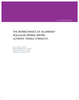 The Biomechanics of Allomend ADM: Ultimate Tensile Strength