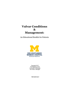 Vulvar Conditions & Management