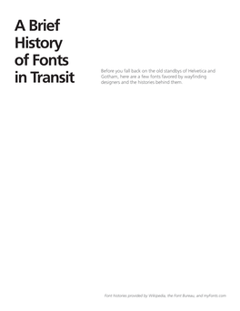 A Brief History of Fonts in Transit