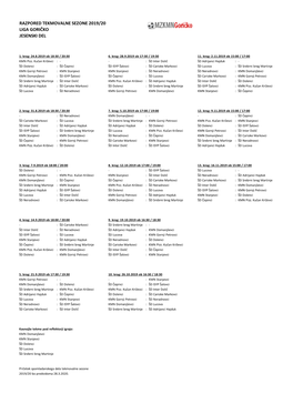 Razpored Tekmovalne Sezone 2019/20 Liga Goričko Jesenski Del