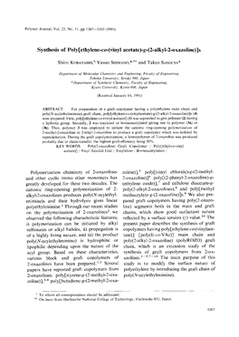 Synthesis of Poly[ Ethylene-Co-(Vinyl Acetate )-G-(2-Alkyl-2