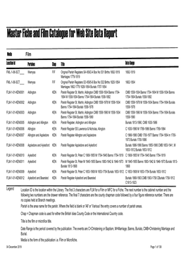 Master Fiche and Film Catalogue Query for Report