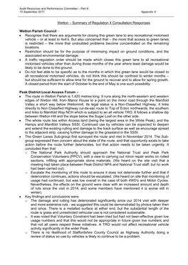 Wetton – Summary of Regulation 4 Consultation Responses
