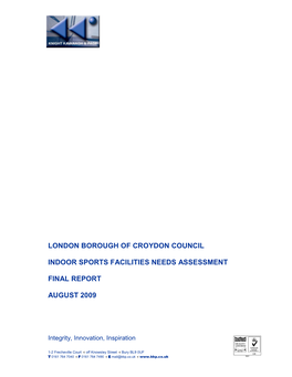 Indoor Sports Facilities Needs Assessment