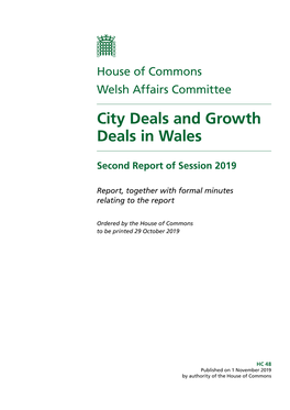 City Deals and Growth Deals in Wales