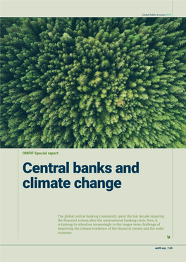 Entral Banks and Climate Change