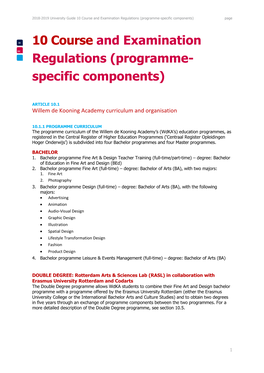 10 Course and Examination Regulations (Programme- Specific