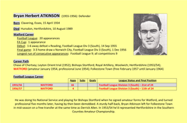 Bryan Herbert ATKINSON (1955-1956) Defender