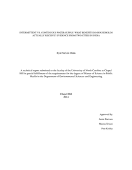 Kyle Steven Onda a Technical Report Submitted to the Faculty of The