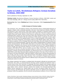 Taylor on Lattek, 'Revolutionary Refugees: German Socialism in Britain, 1840-1860'