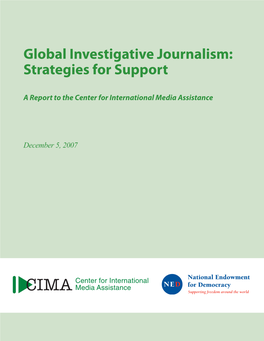 Global Investigative Journalism: Strategies for Support