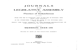 Journals Legislative Assembly