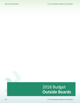 City of Greater Sudbury 2018 Budget