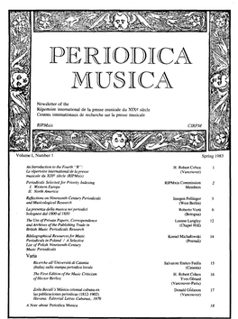 Periodica Musica 18 I PERIODICA MUSICA ——