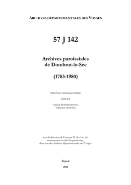 Archives De La Paroisse De Dombrot-Le-Sec.Pdf