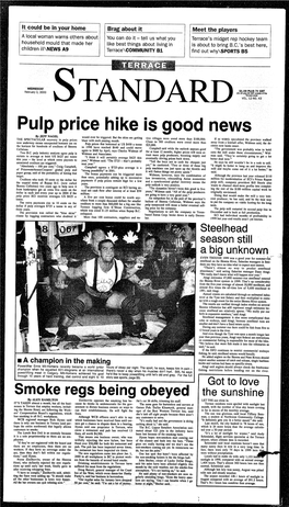 Pulp Price Hike Is Good News by JEFF NAGEL Would Ever Be Triggered