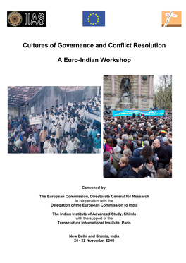 Cultures of Governance and Conflict Resolution a Euro-Indian Workshop