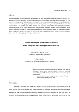 French Stereotypes Meet American Politics: Bush, Kerry and the Campaign Rhetoric of 2004