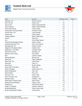 Custom Quiz List