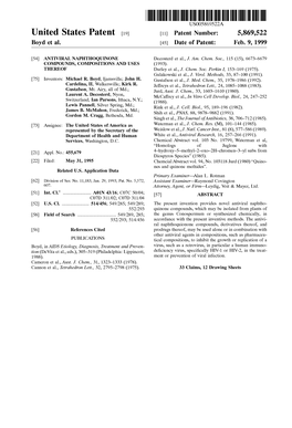 United States Patent (19) 11 Patent Number: 5,869,522 Boyd Et Al