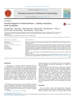 Prenatal Diagnosis of Hemivertebrae-A Likely Association