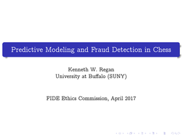 Predictive Modeling and Fraud Detection in Chess