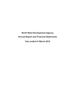 Northwest Regional Development Agency Annual Report