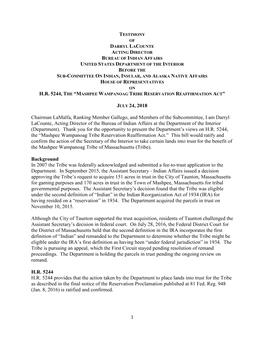 H.R. 5244, the “Mashpee Wampanoag Tribe Reservation Reaffirmation Act”