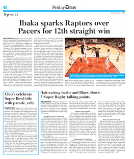Ibaka Sparks Raptors Over Pacers for 12Th Straight Win