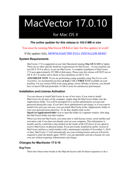 Macvector 17.0.10 for Mac OS X