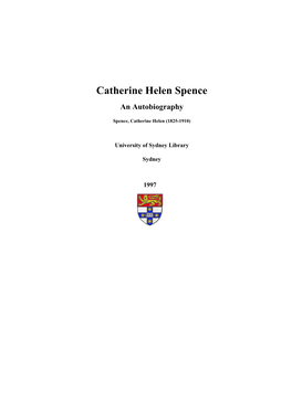 Catherine Helen Spence an Autobiography