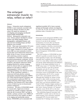 The Enlarged Extraocular Muscle: to Relax, Reflect Or Refer?