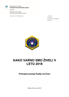 Kako Varno Smo Živeli V Letu 2018