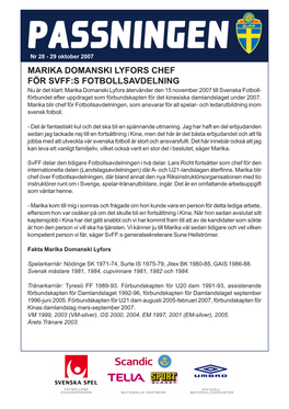 Marika Domanski Lyfors Chef För Svff:S Fotbollsavdelning