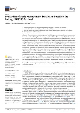 Evaluation of Scale Management Suitability Based on the Entropy-TOPSIS Method