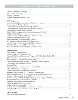 Fy15 Table of Contents Fy16 Table of Contents