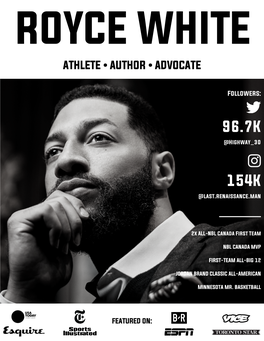 Royce White ATHLETE • AUTHOR • ADVOCATE