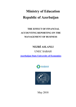 Ministry of Education Republic of Azerbaijan the EFFECT OF