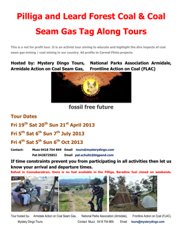 Pilliga and Leard Forest Coal & Coal Seam Gas Tag Along Tours