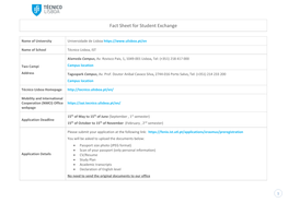 Fact Sheet for Student Exchange