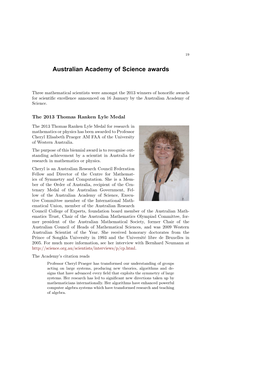 Australian Academy of Science Awards