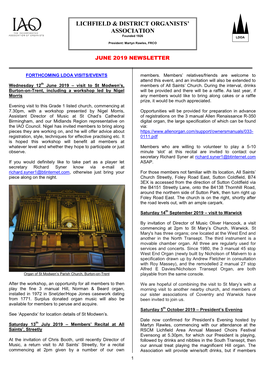 June 2019 Newsletter