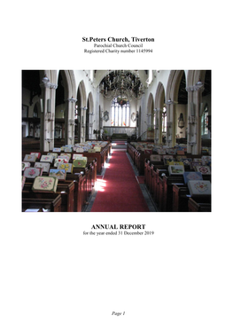 St.Peters Church, Tiverton ANNUAL REPORT