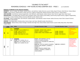 REHEARSAL SCHEDULE – PHP YOUNG ACTING COMPANY 2015 - PAGE 1 As of 12/30/2014